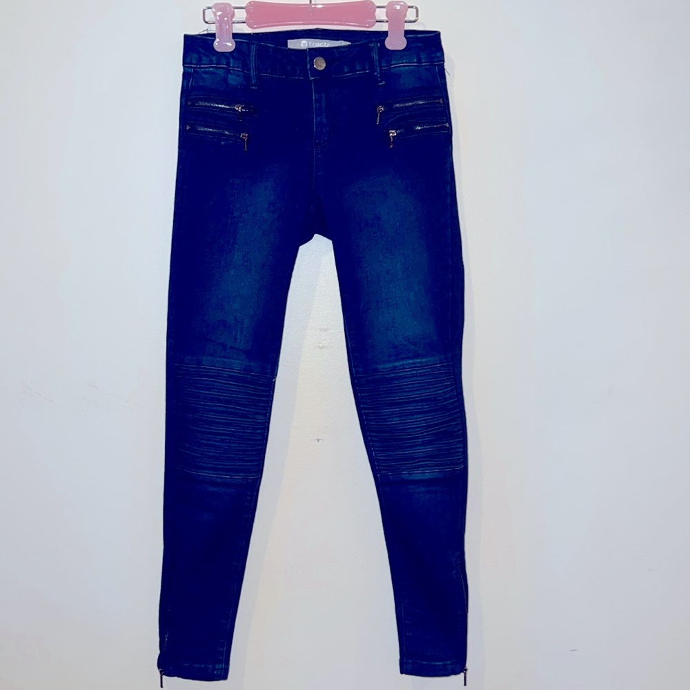 tractr jeans with zip pockets and ankles